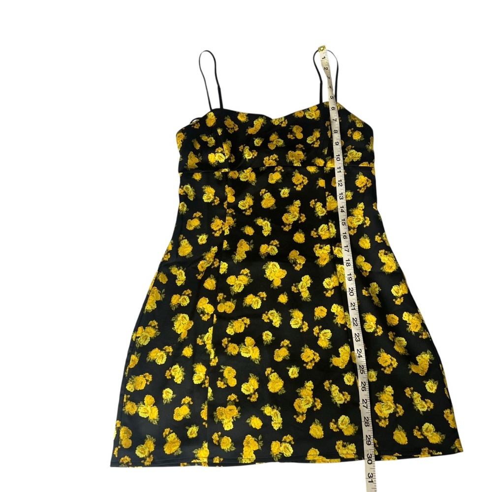 For Love & Lemons Marigold Lyla Dress Black and Yellow Floral Print - Picture 10 of 12
